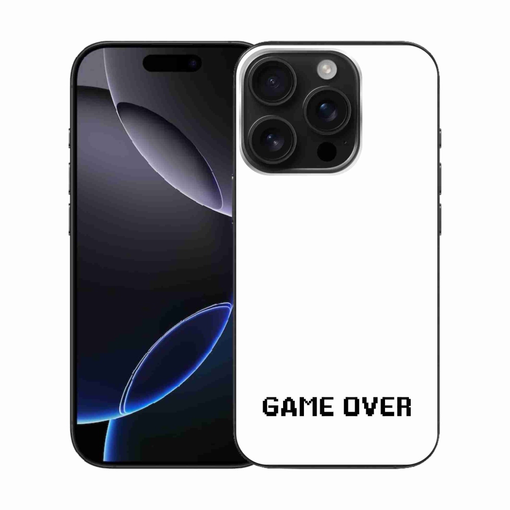 Zselés borítás mmCase iPhone 16 Pro készülékhez - játék fehér háttéren