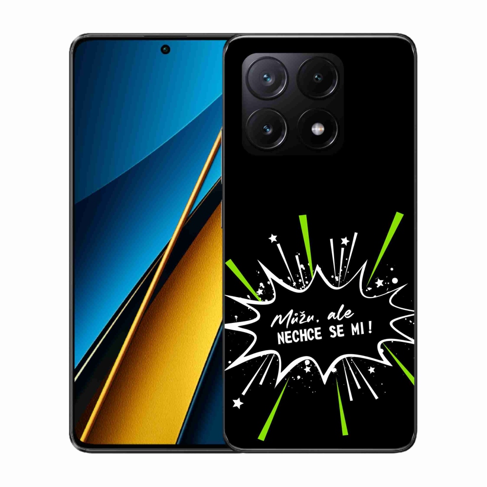 Gél borító mmCase a Xiaomi Poco X6 Pro 5G számára - vicces szöveg 11 fekete háttér