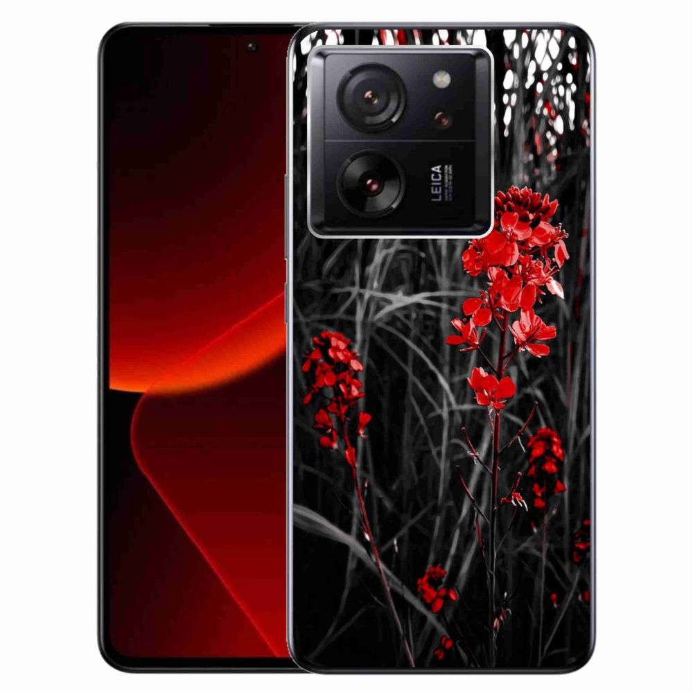 Gél borítás mmCase a Xiaomi 13T/13T Pro - piros növényhez