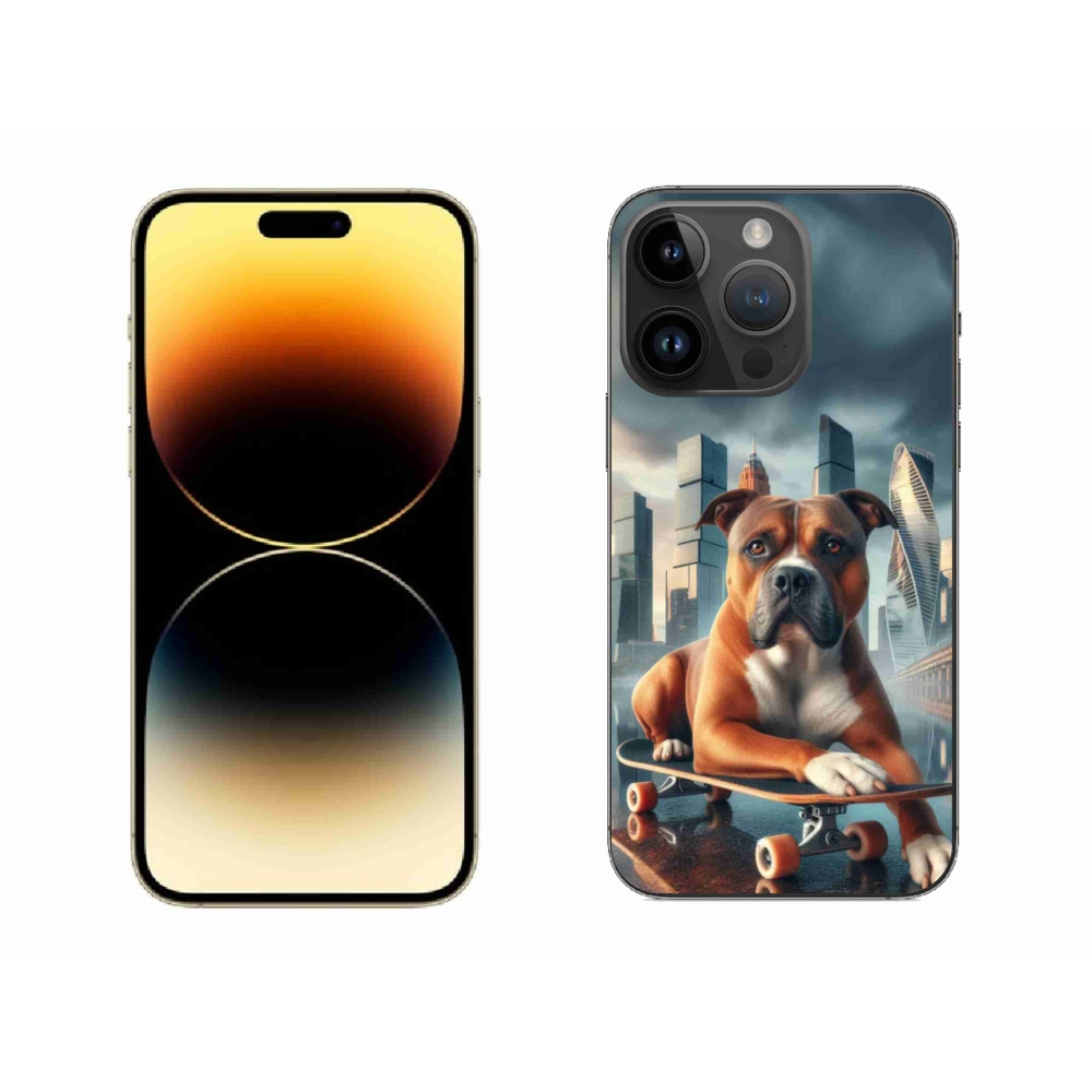 Zselés borítás mmCase iPhone 14 Pro Max 6.7 készülékhez - kutya gördeszkán