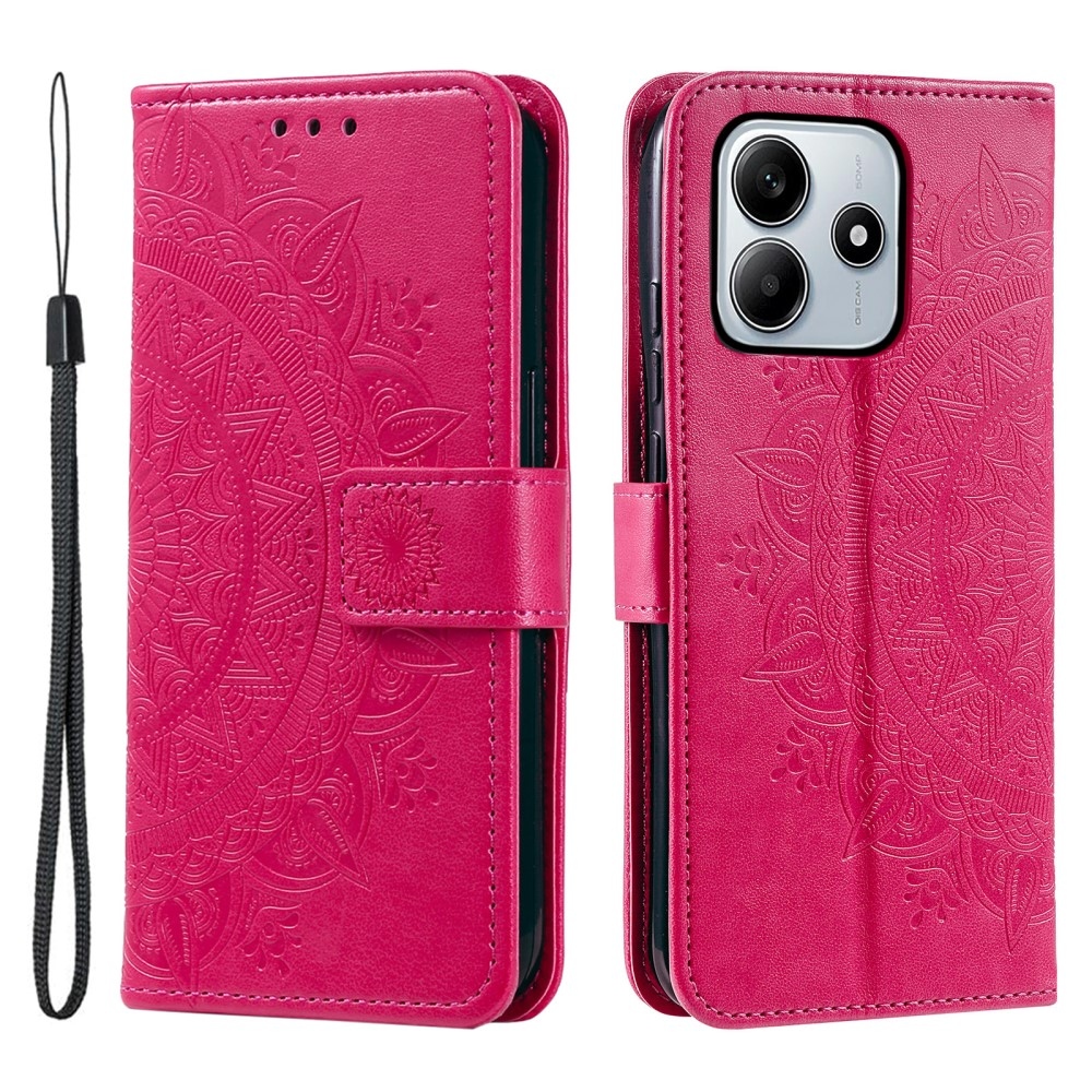 Mandala könyv tok Xiaomi Redmi Note 14 5G - rózsa