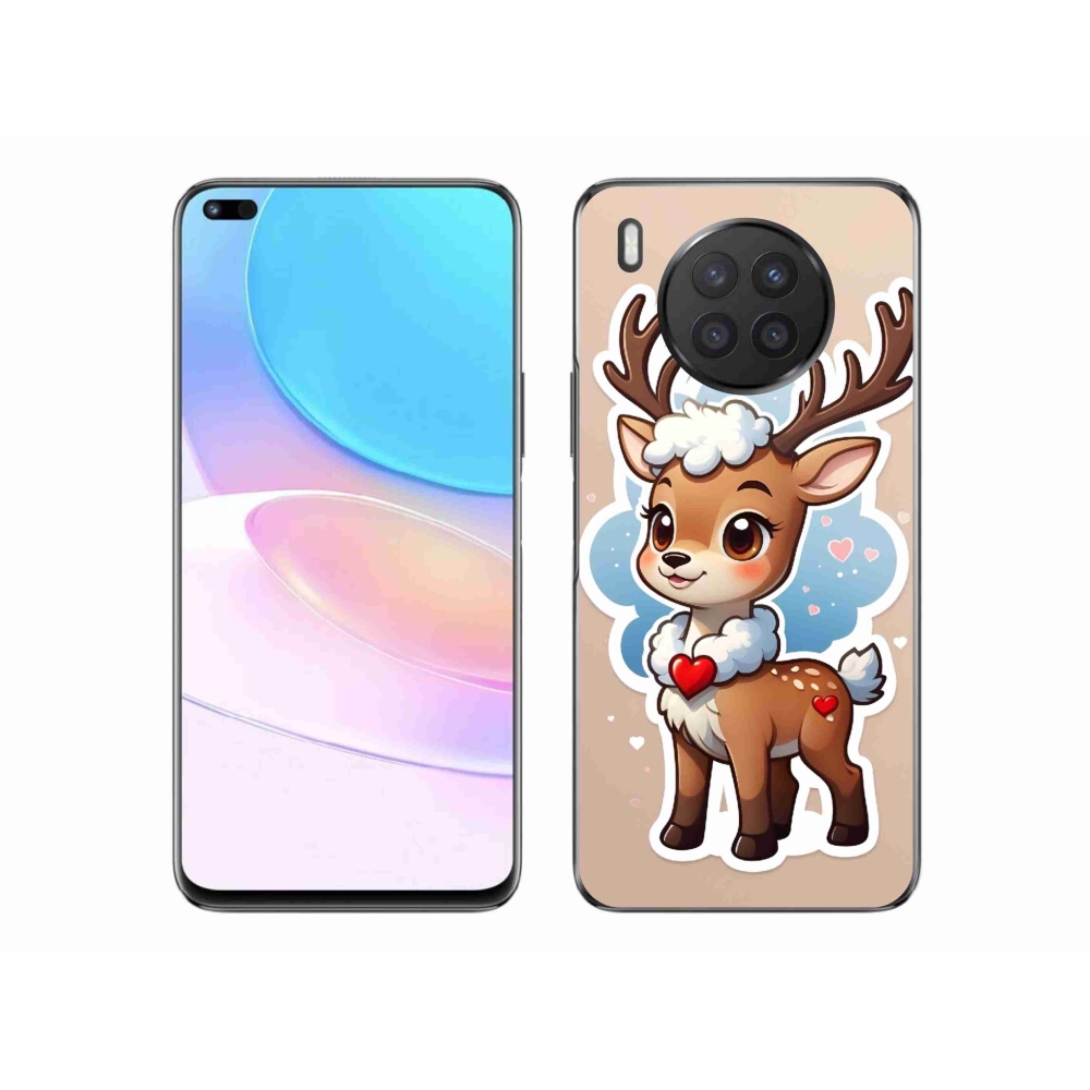 Gél borítás mmCase a Huawei Nova 8i készülékhez - rajzfilm rénszarvas
