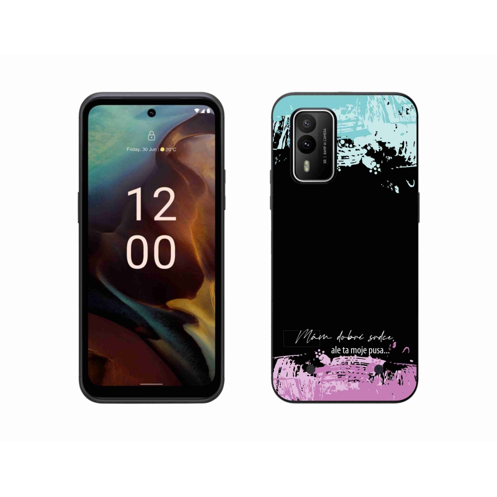 Zselés borító mmCase a Nokia XR21 készülékhez - vicces szöveg 3 fekete háttér