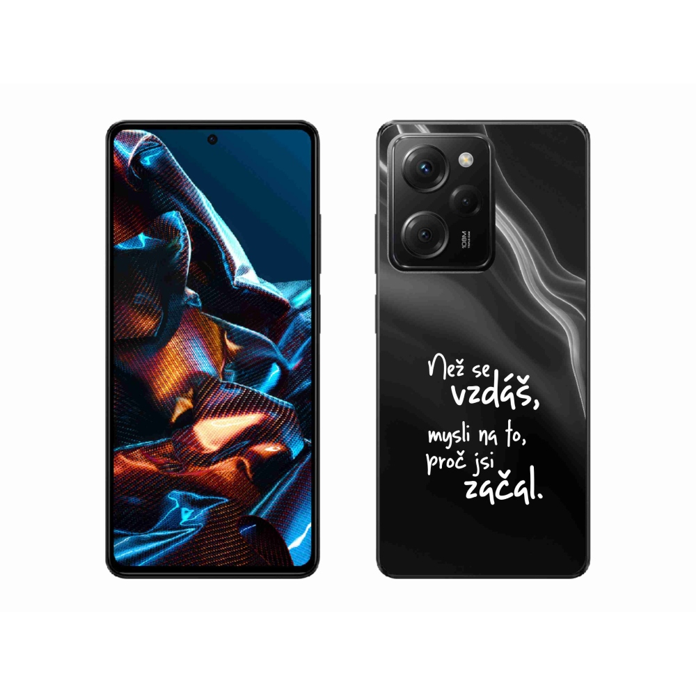 Gél borítás mmCase a Xiaomi Poco X5 Pro 5G számára - idézet 2 fekete háttér