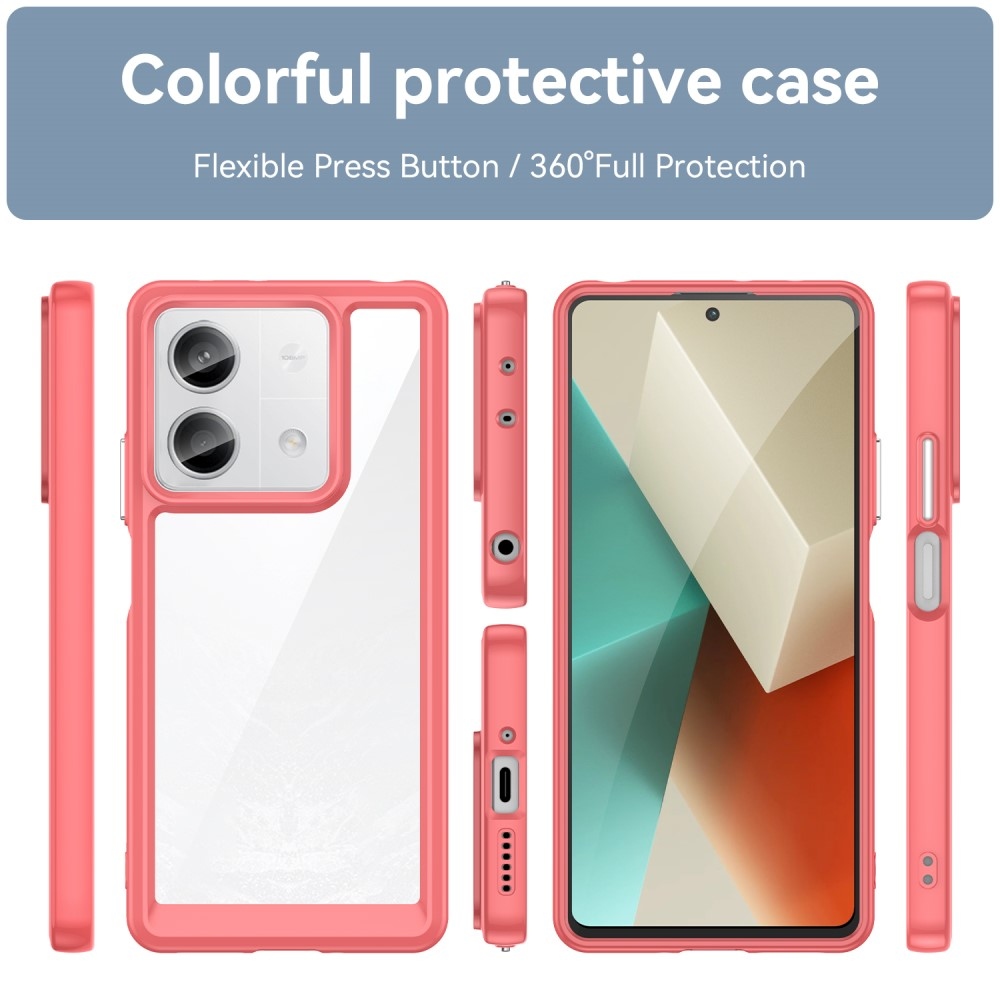 Gél tok fix hátlappal a Xiaomi Redmi Note 13 5G-re - piros színű