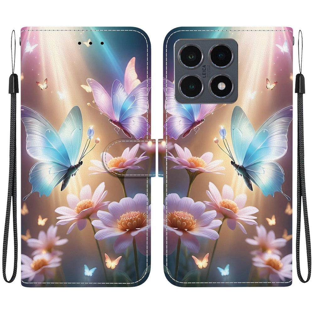 Sokoldalú könyv tok Xiaomi 15T-hez - pillangók és százszorszépek