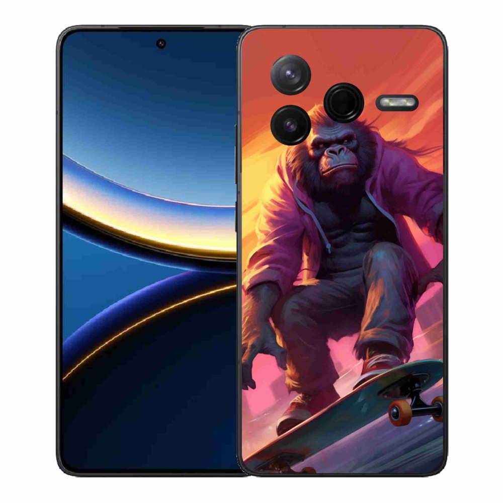 Gél borítás mmCase a Xiaomi Poco F7 Pro számára - gorilla a gördeszkán