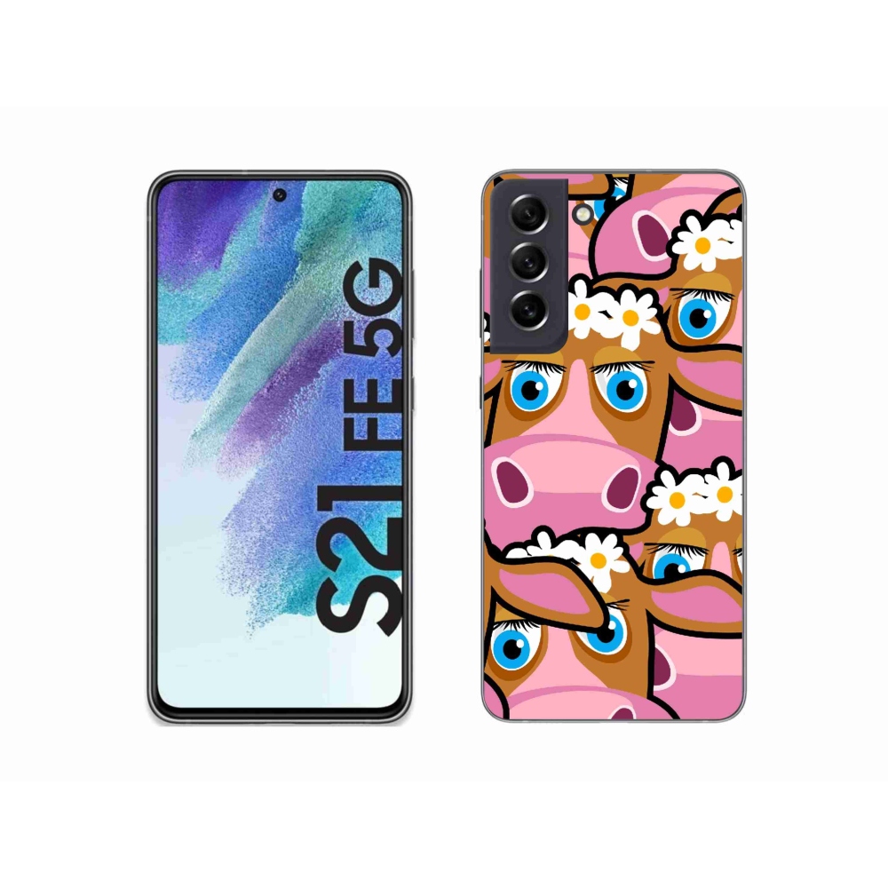 Gél borítás mmCase Samsung Galaxy S21 FE 5G - rajzfilm tehenekhez