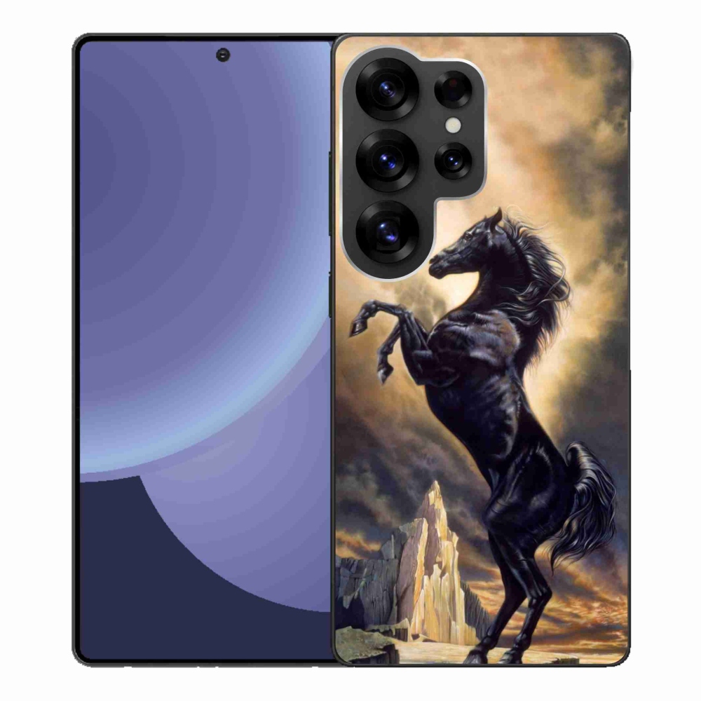 Zselés borítás mmCase Samsung Galaxy S25 Ultra - fekete rajzfilm lóhoz