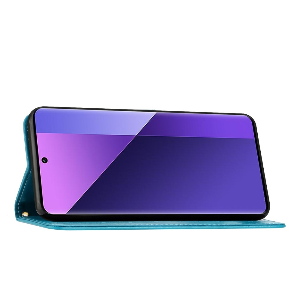 Virágok könyv tok Samsung Galaxy A36 5G - kék
