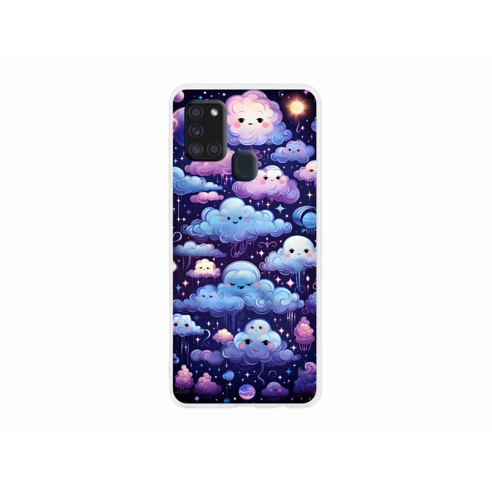 Gél borítás mmCase Samsung Galaxy A21s készülékhez - felhők
