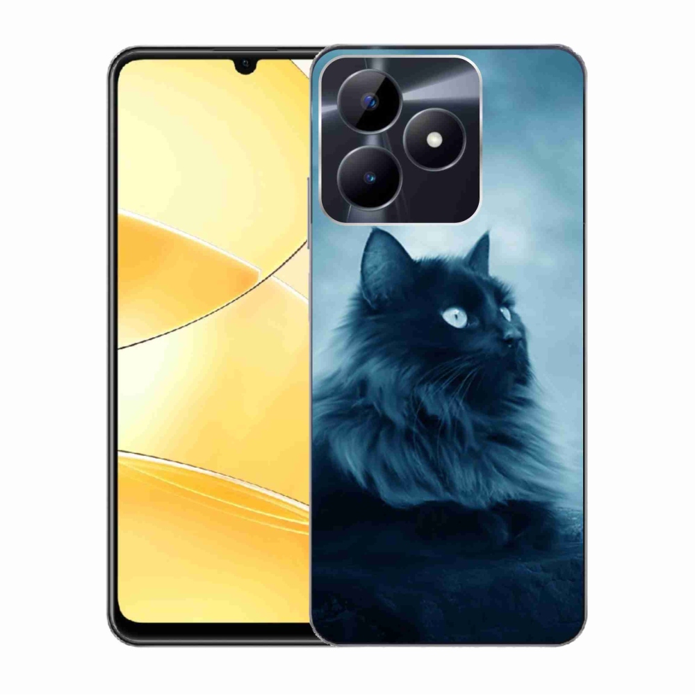 Gél tok mmCase a Realme C51/C53 készülékhez - fekete cat 1