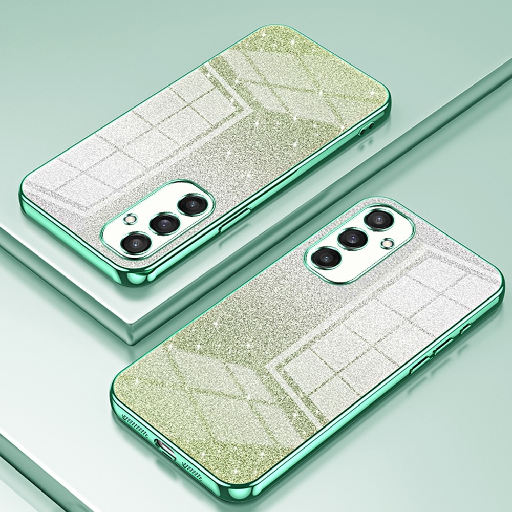 Vágott zselés csillogó tok Samsung Galaxy S25 készülékhez - zöld