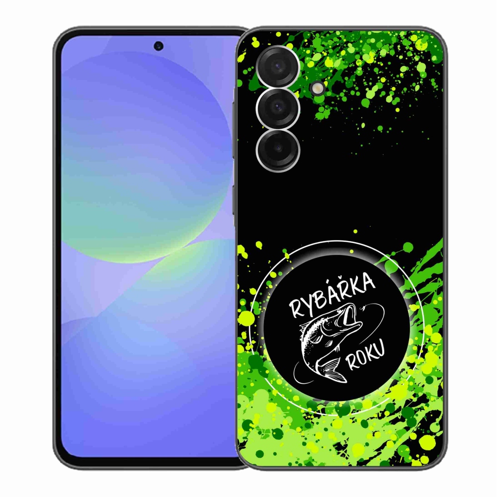 Zselés borító mmCase Samsung Galaxy A36 5G - Az év horgásza fekete háttérrel