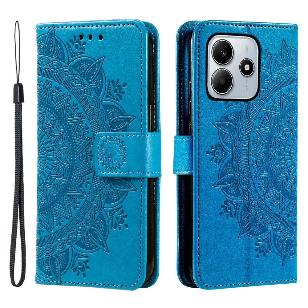 Mandala könyv tok a Xiaomi Redmi Note 14 5G-hez - kék