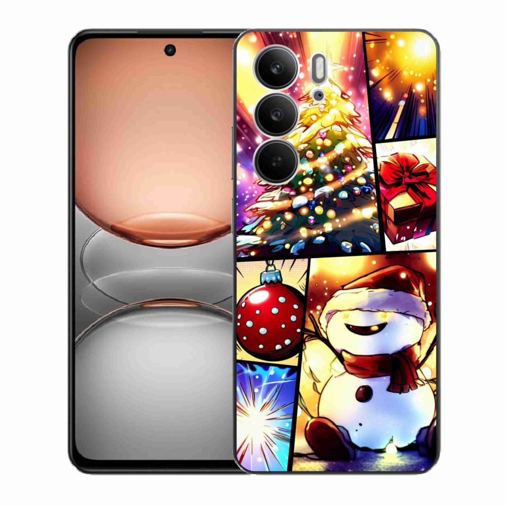 Zselés borító mmCase a Realme C75 készülékhez - karácsonyi motívumok 1