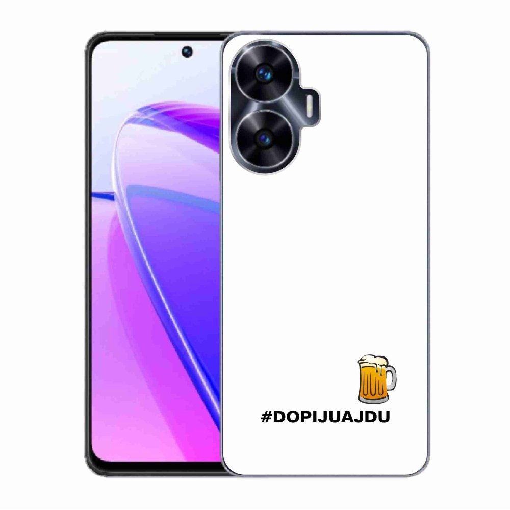 Gél borítás mmCase a Realme C55 készülékhez - sör motívum 1 fehér háttér