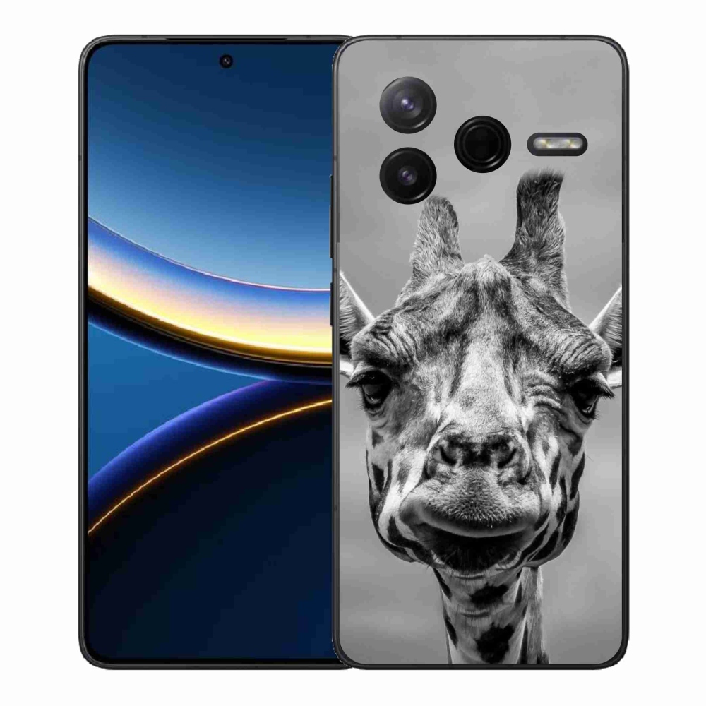 Gél borítás mmCase a Xiaomi Poco F7 Pro számára - fekete és fehér zsiráf