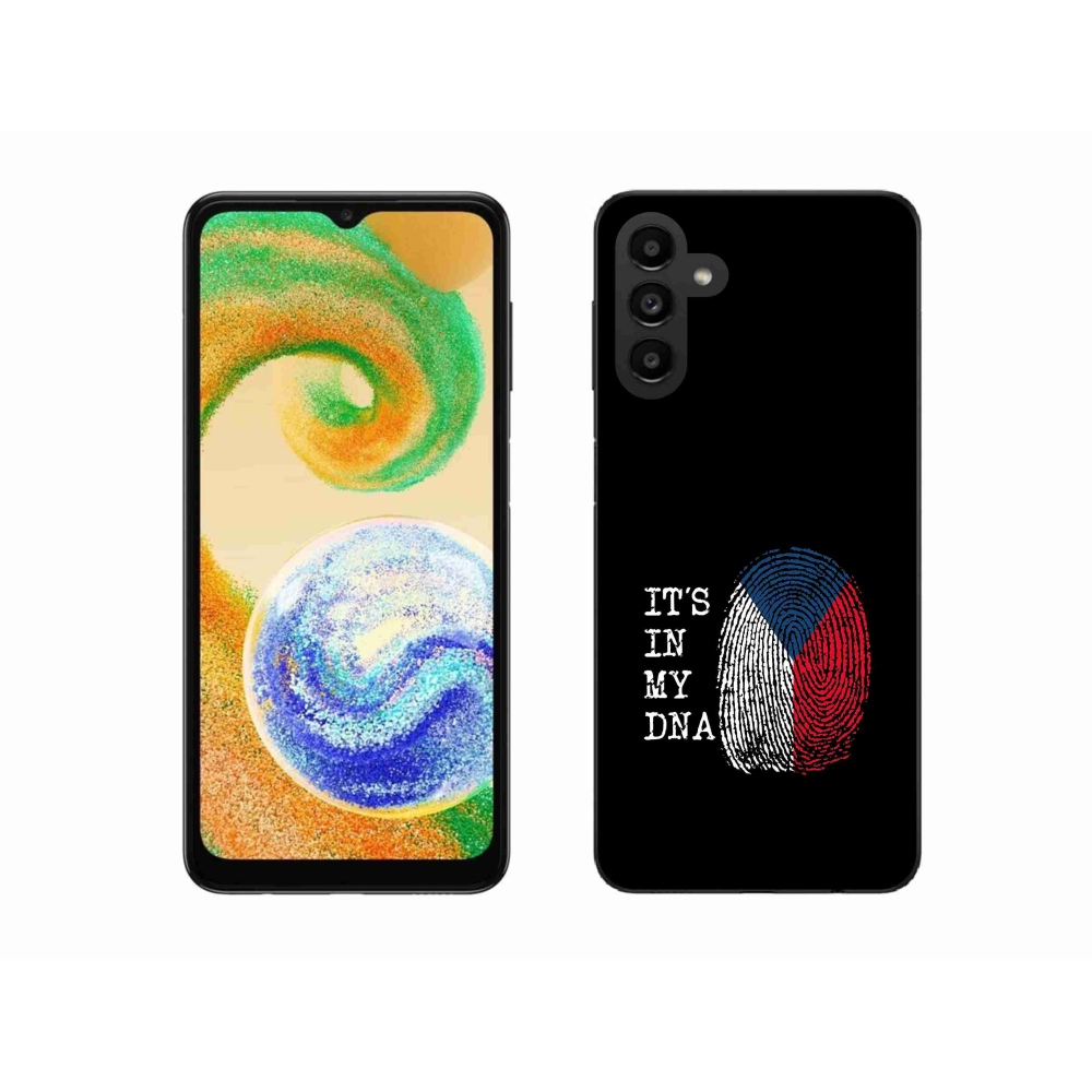 Zselés borító mmCase Samsung Galaxy A04s (164.7x76.7x9.1mm) - zászlós ujjlenyomat fekete háttérrel