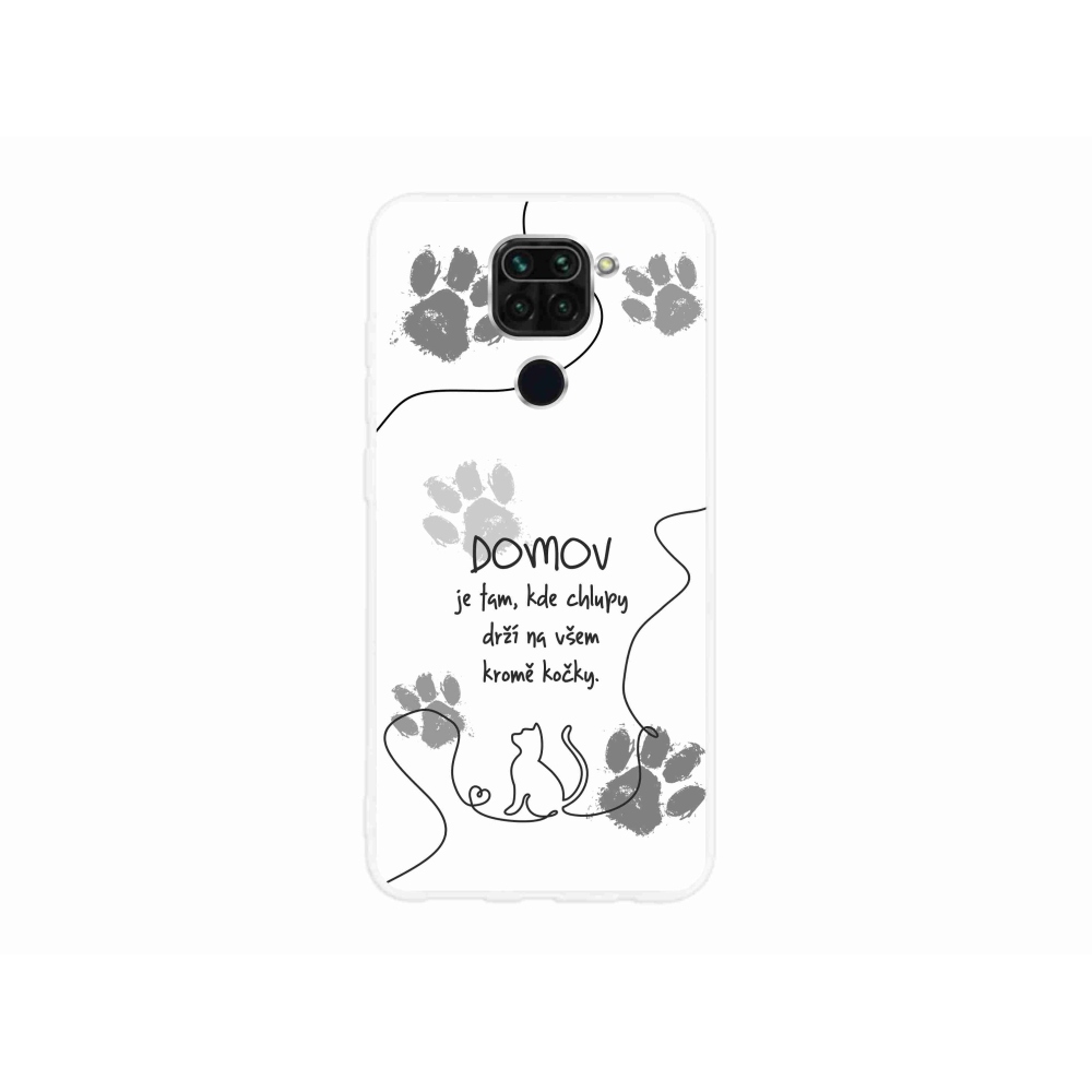 Gél borító mmCase a Xiaomi Redmi Note 9-hez - macska motívum fehér háttérrel
