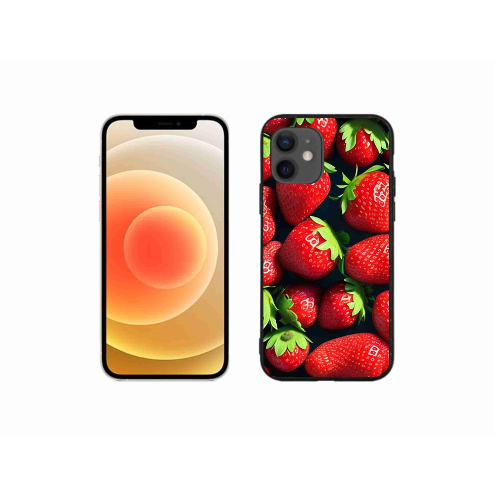 Zselés borítás mmCase iPhone 12 mini készülékhez - eper