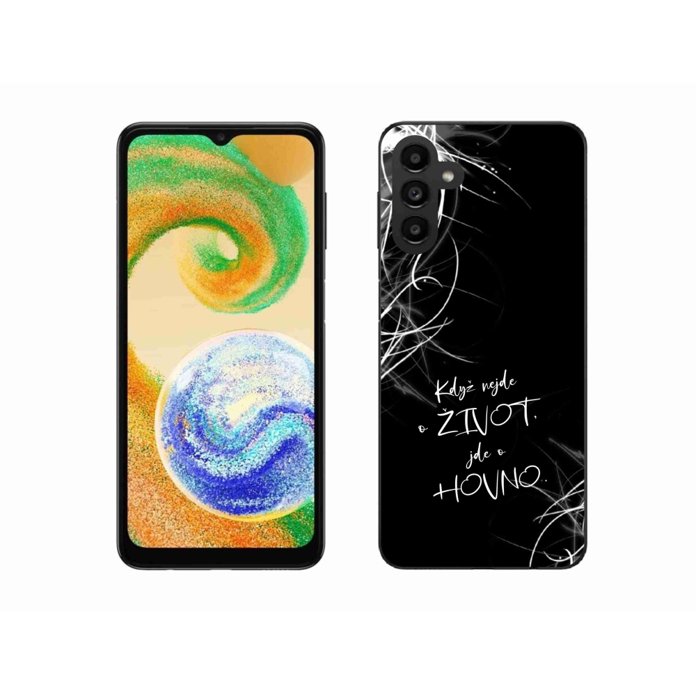 Zselés borító mmCase Samsung Galaxy A04s (164.7x76.7x9.1mm) - vicces szöveg 16 fekete háttérrel