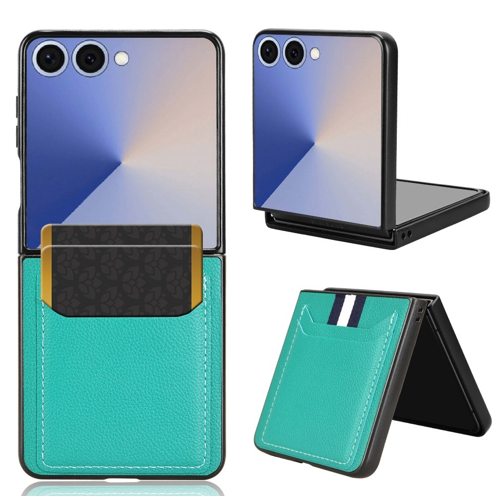Kombinált műanyag borítás műbőrrel Samsung Galaxy Z Flip7 5G - zöld