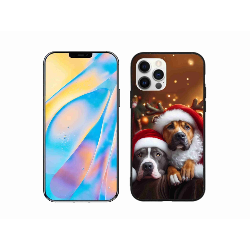 Gél borítás mmCase iPhone 12 készülékhez - Karácsonyi kutyák