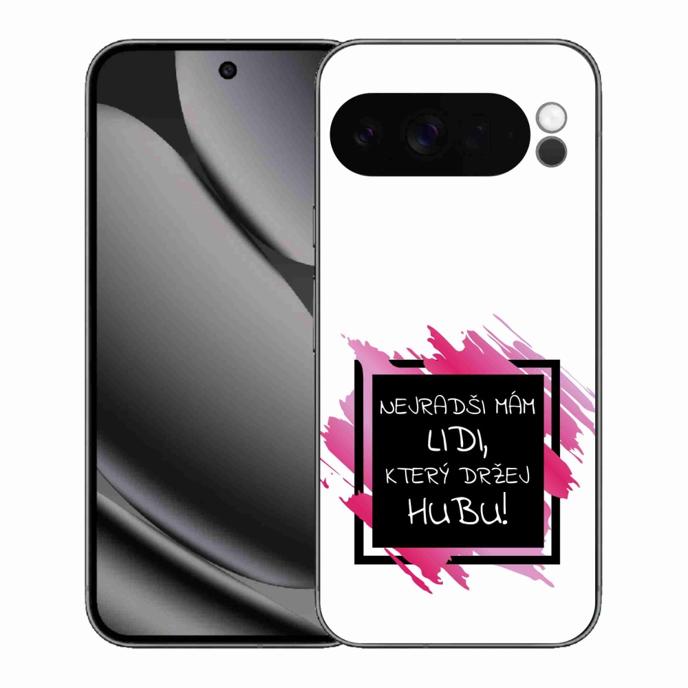 Gél borítás mmCase a Google Pixel 10 Pro XL-hez - vicces szöveg 7 fekete és fehér háttérrel