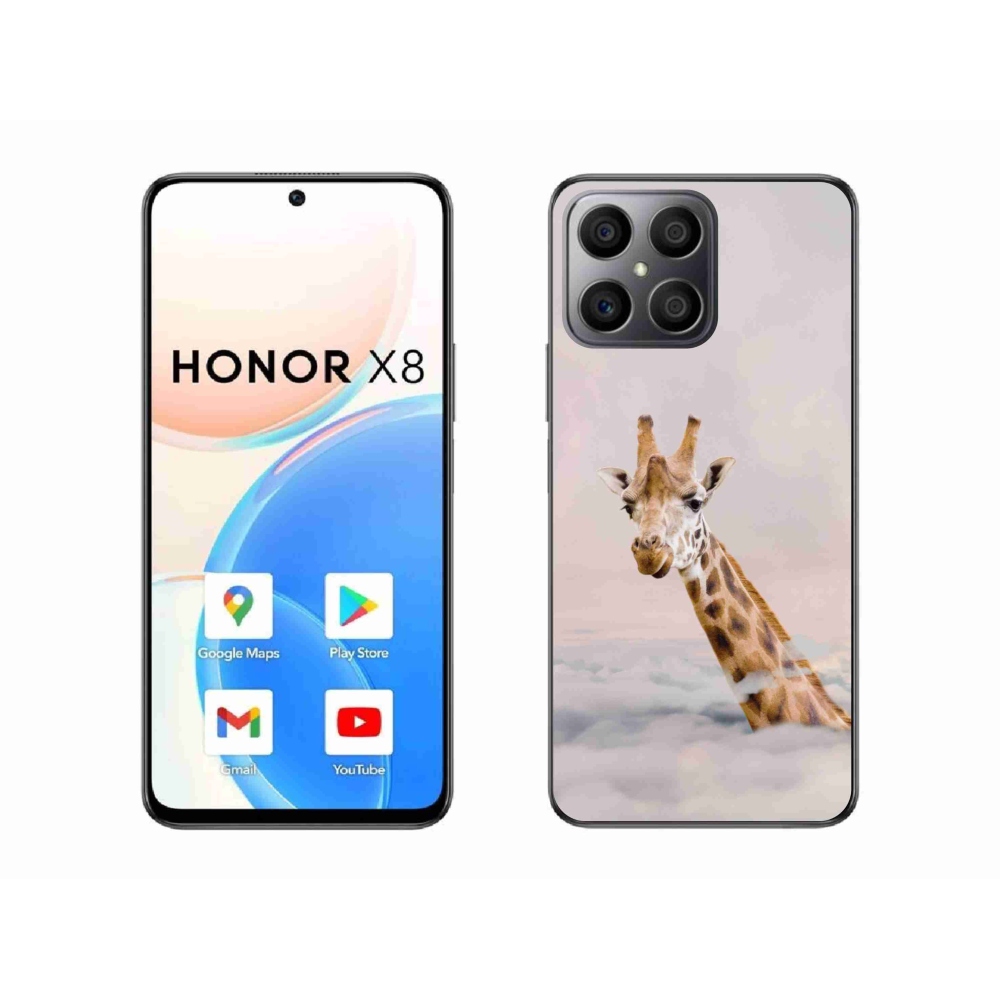 Zselés borítás mmCase a Honor X8-hoz - zsiráf a felhőkben