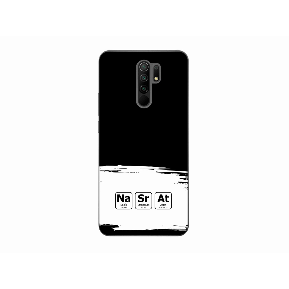 Gél borító mmCase a Xiaomi Redmi 9 - kémiai elemek fehér és fekete háttérrel