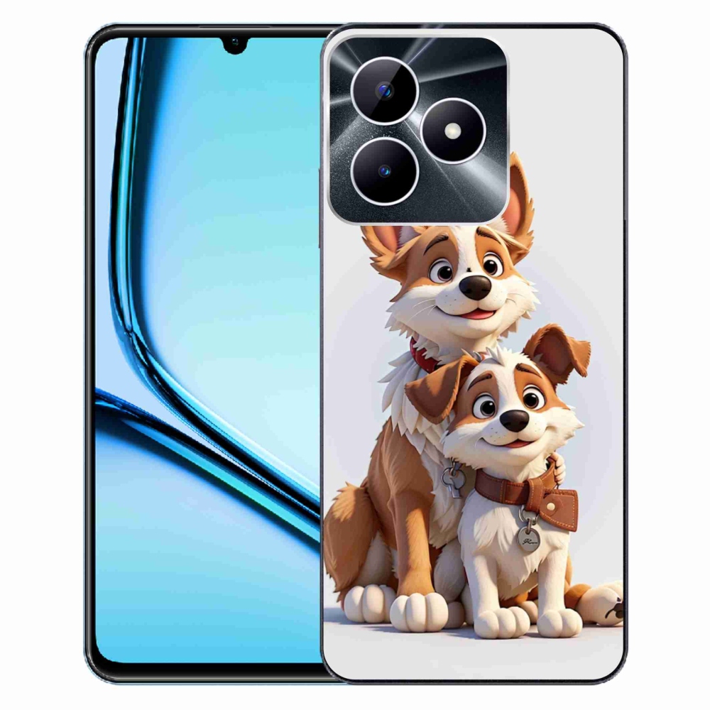 Zselés borítás mmCase a Realme Note 50 készülékhez - kutyák rajzolása