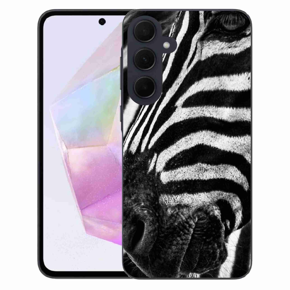 Zselés borítás mmCase Samsung Galaxy A35 5G készülékhez - zebra