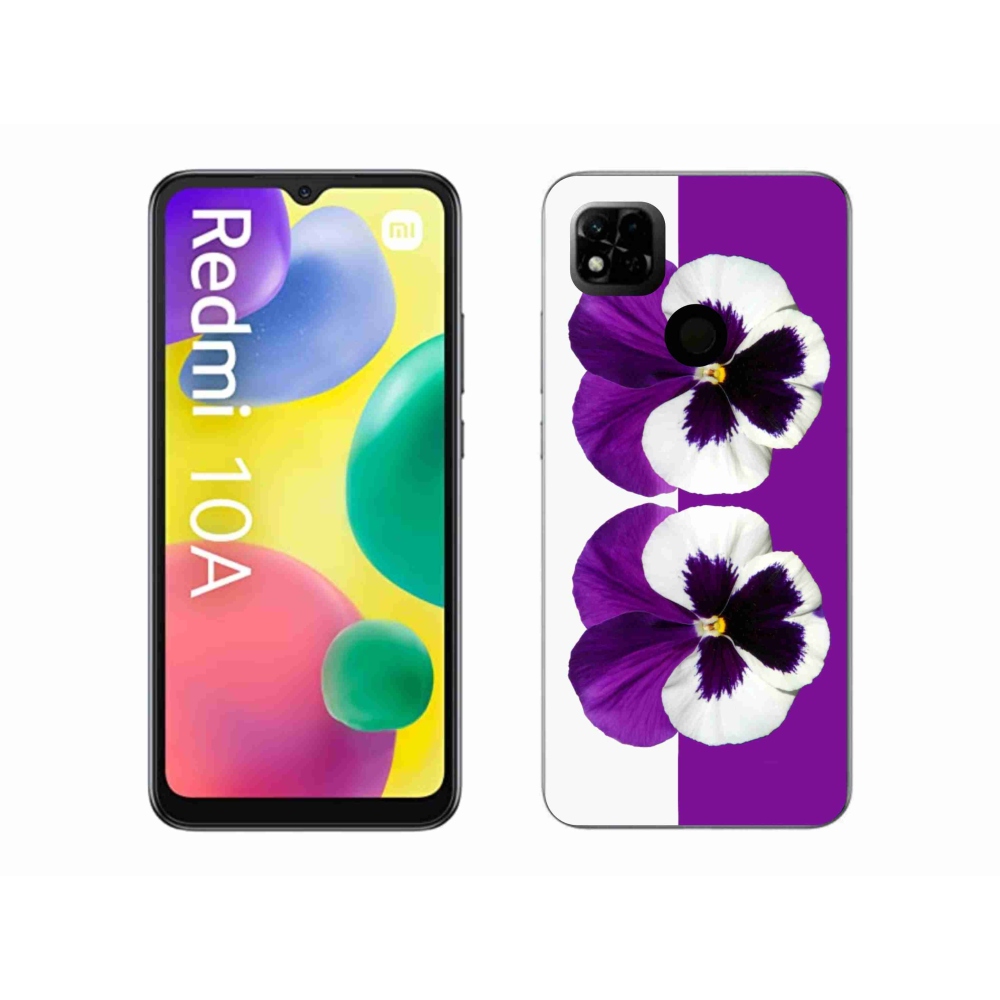 Gél borítás mmCase a Xiaomi Redmi 10A számára - lila és fehér virág