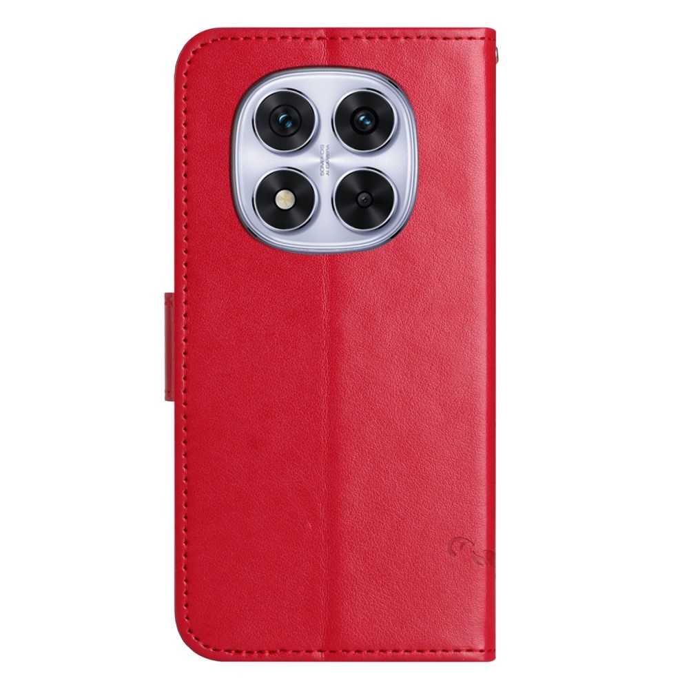 Virágos könyv tok Xiaomi Redmi Note 14 Pro 5G/Poco X7 5G/Note 14 Pro+ 5G - piros