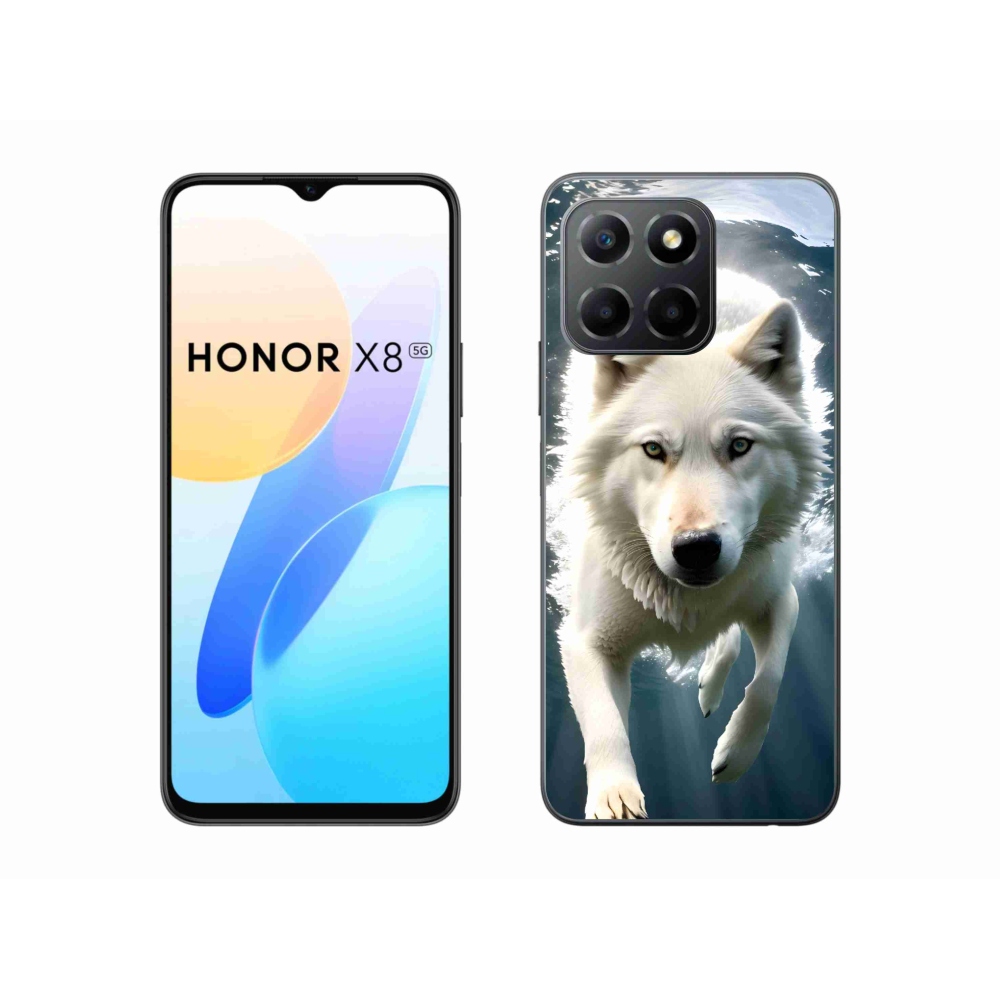 Zselés borítás mmCase a Honor X8 5G készülékhez - fehér farkas