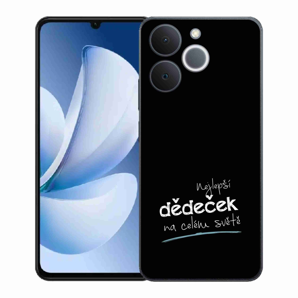 Gél borító mmCase a Realme Note 70T-n - a legjobb nagypapa 3 fekete háttérrel