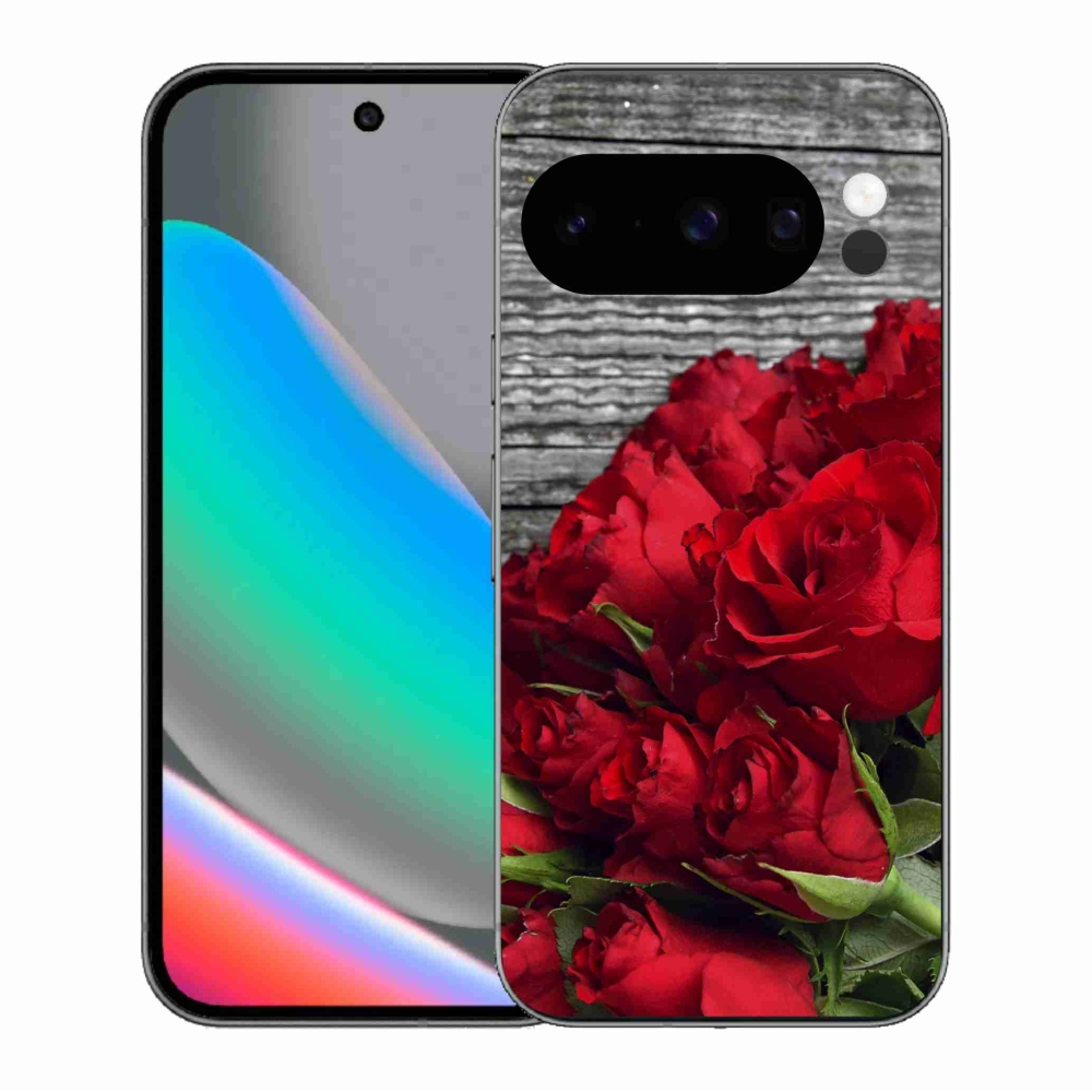 Zselés borítás mmCase a Google Pixel 10 Pro számára - piros rózsa