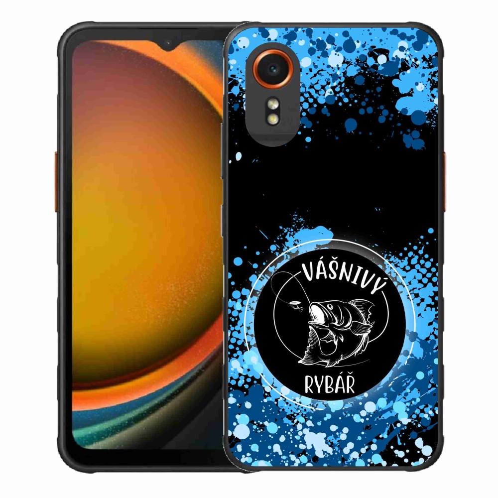 Gél borító mmCase Samsung Galaxy Xcover 7 - szenvedélyes halász fekete háttérrel