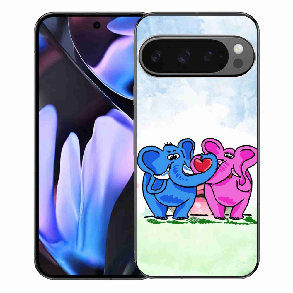 Gél borítás mmCase a Google Pixel 9 Pro XL-hez - szerelmes elefántok
