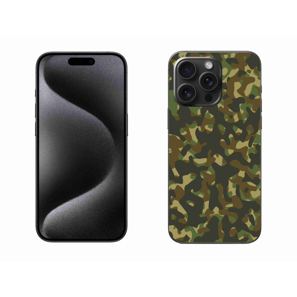 Zselés borítás mmCase iPhone 15 Pro Max készülékhez - terepszínű minta 1