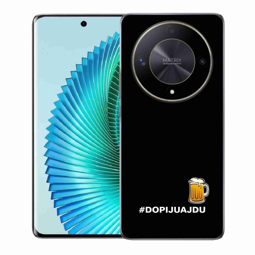 Gél borítás mmCase a Honor Magic 6 Lite 5G számára - sör motívum 1 fekete háttérrel
