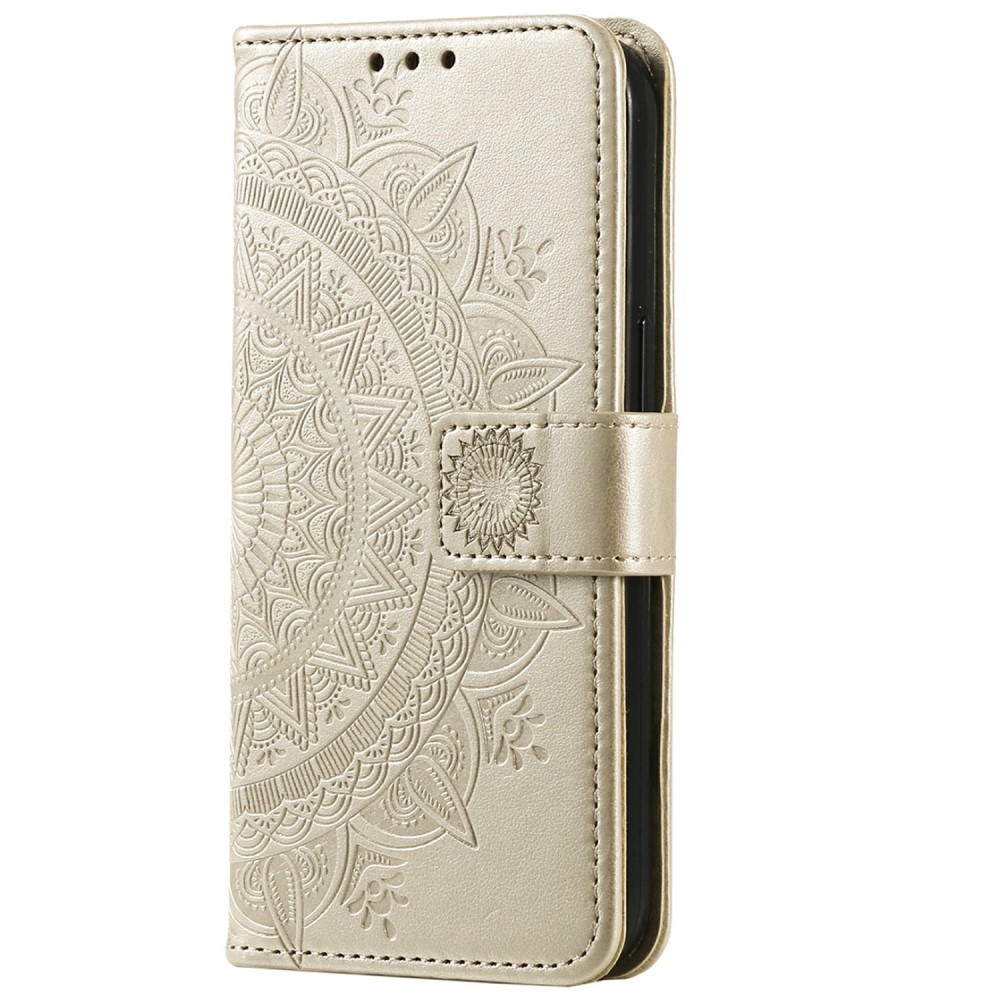 Mandala könyv tok a Xiaomi Redmi Note 14 5G-hez - arany színű