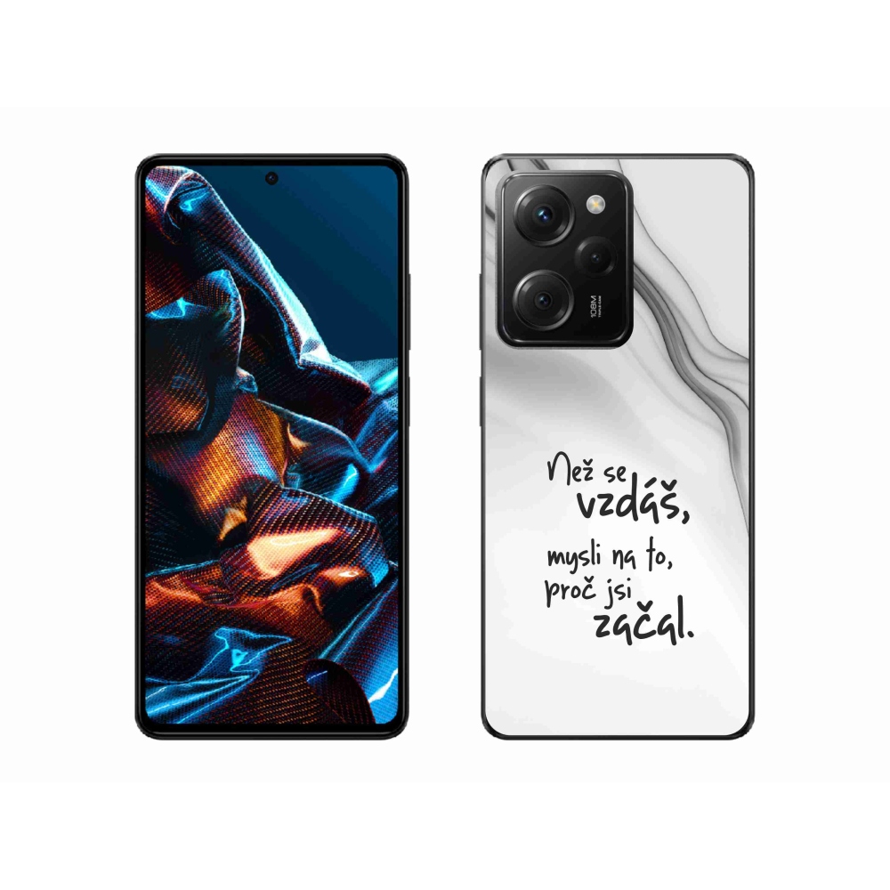 Gél borítás mmCase a Xiaomi Poco X5 Pro 5G számára - idézet 2 fehér háttér