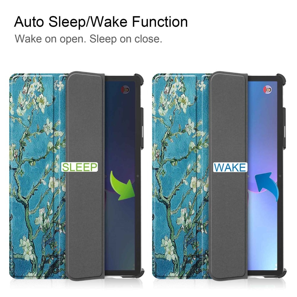 Nyomtatás intelligens záró tok Lenovo Tab P11 Pro (2.Gen) - fehér virágok