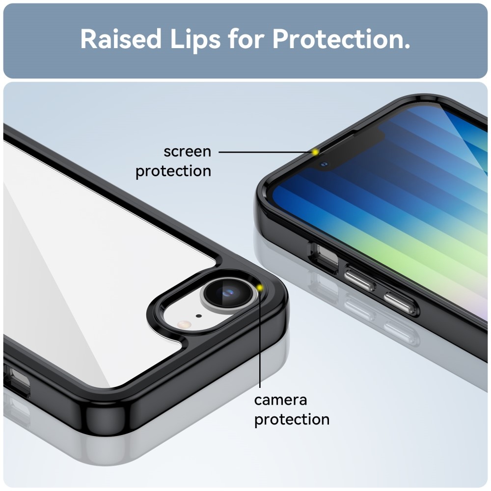 Gél tok fix hátlappal iPhone 16e készülékhez - fekete