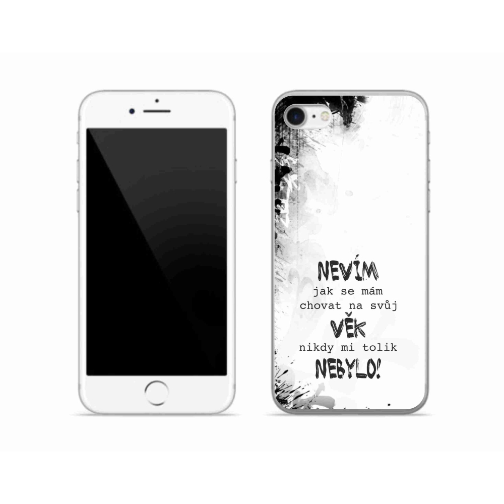 Gél borító mmCase iPhone SE (2022) - vicces szöveg 14 fehér háttér