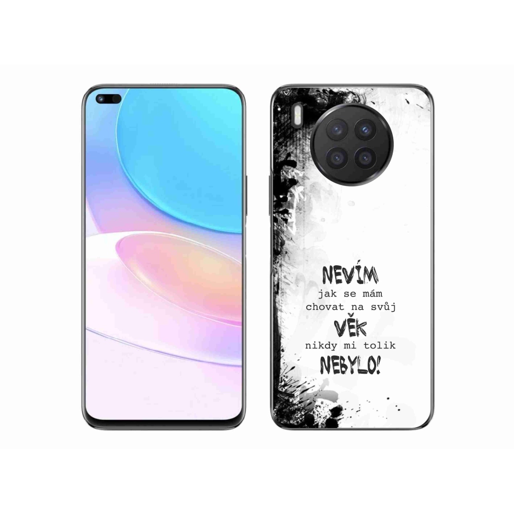 Gél borító mmCase a Huawei Nova 8i készülékhez - vicces szöveg 14 fehér háttér