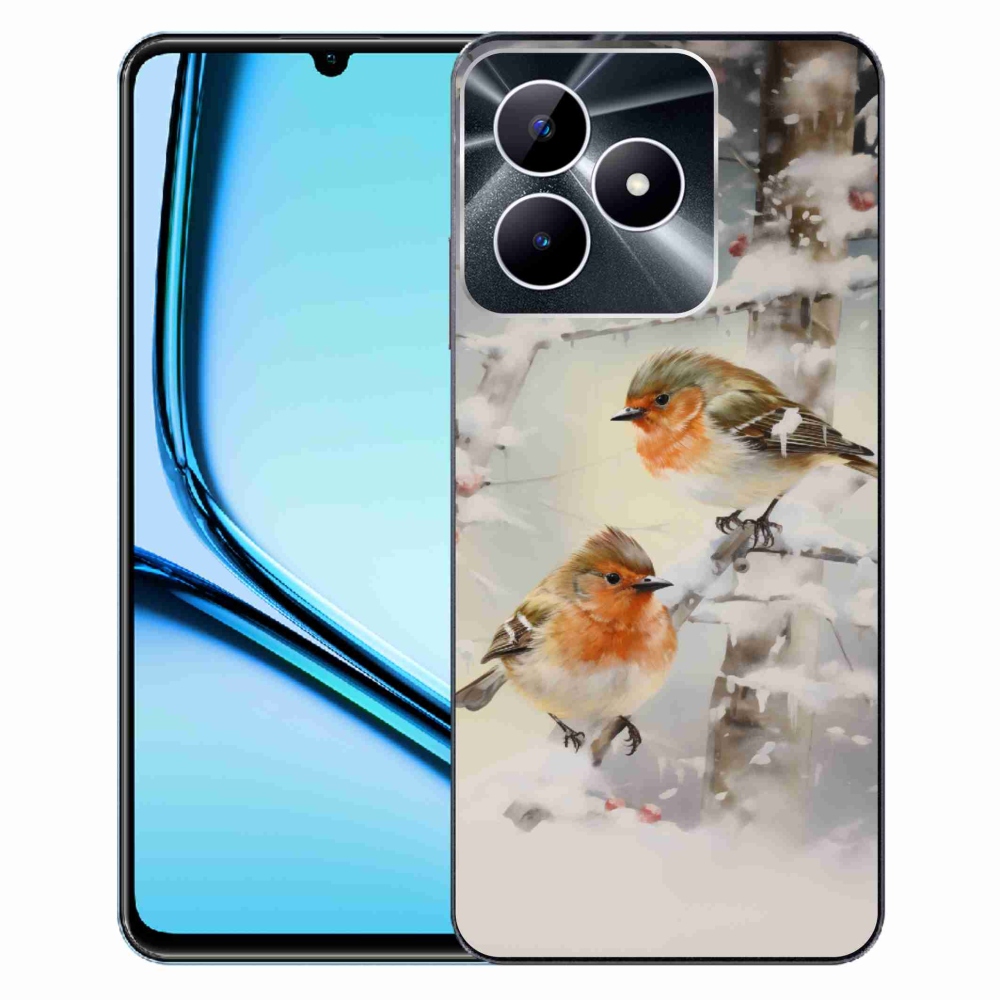Gél borítás mmCase a Realme Note 50 készülékhez - madarak télen
