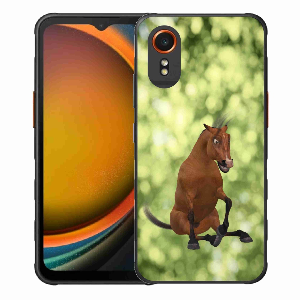 Zselés borítás mmCase Samsung Galaxy Xcover 7 - barna rajzfilm ló 1